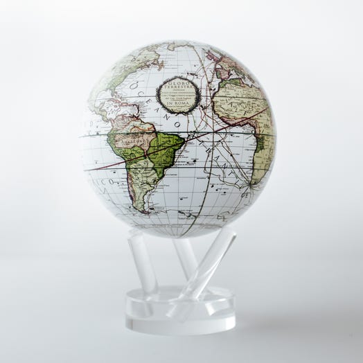mova globe antique white terrestial
